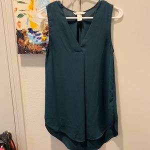 H&M Dark Green Tank Blouse Top - size 4